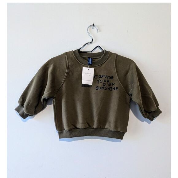 "Create Your Own Sunshine" Olive Kids Crewneck Sweater - Picture 1 of 4